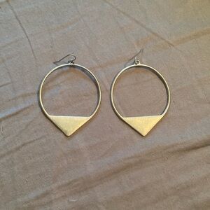 Silver large hoop dangle earrings. Like new condition.